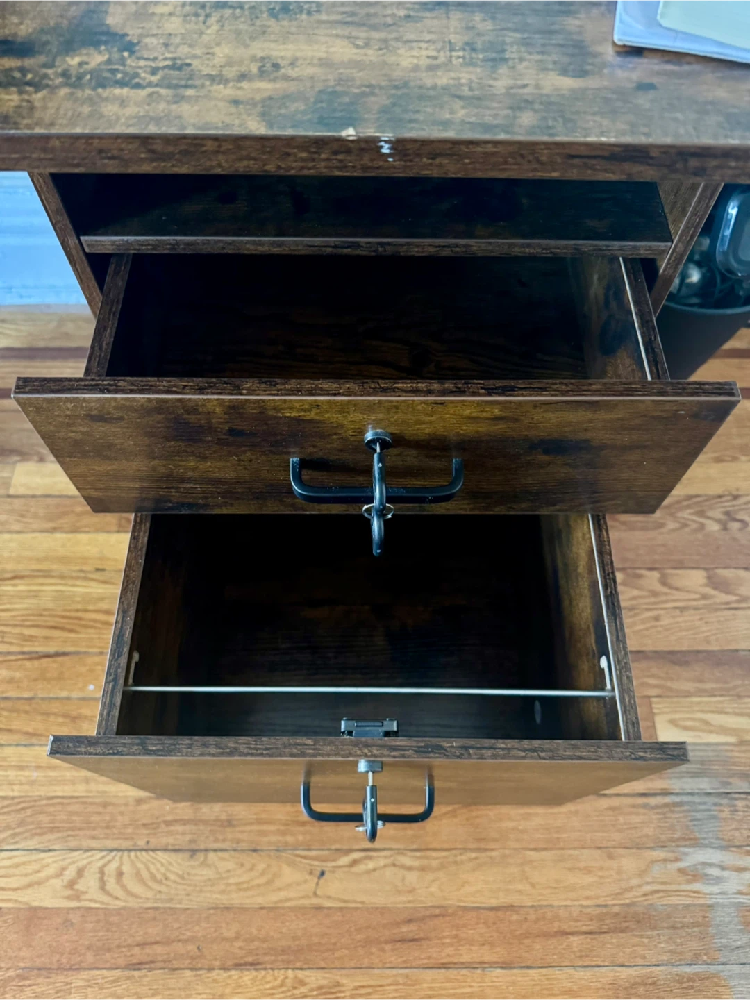 Rustic Brown Standing Desk with Drawers - photo 3