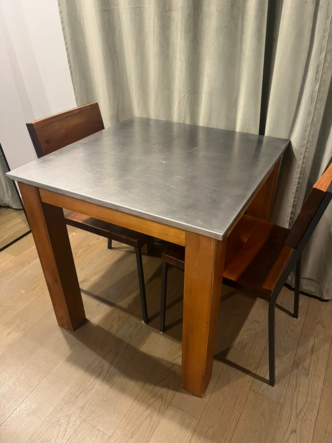West Elm Wooden Dining Table with 2 Chairs