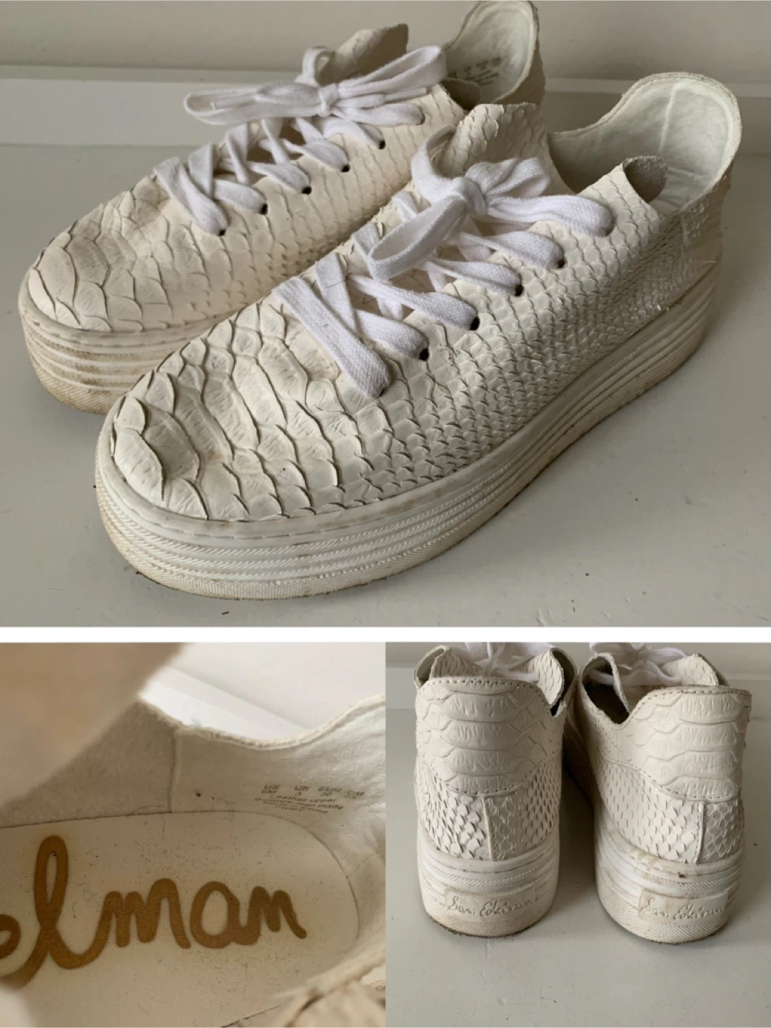 Sam Edelman White Leather Sneakers US 6
