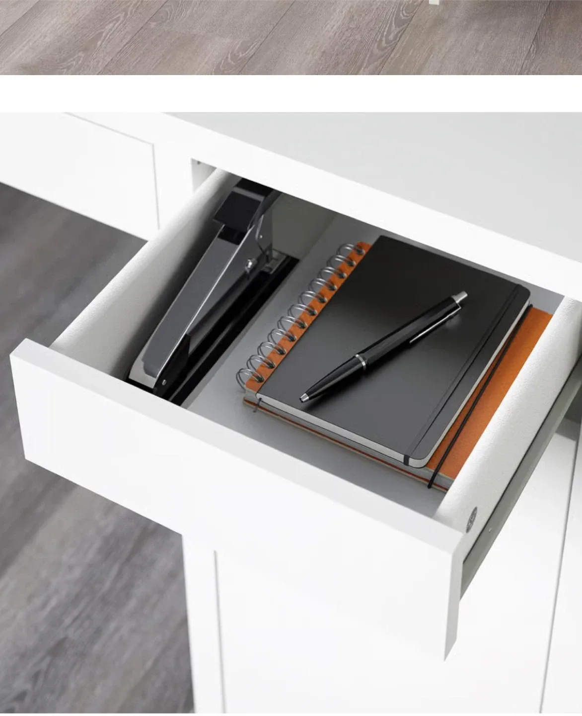 IKEA Hemnes White Desk with Hutch image indicator(6)