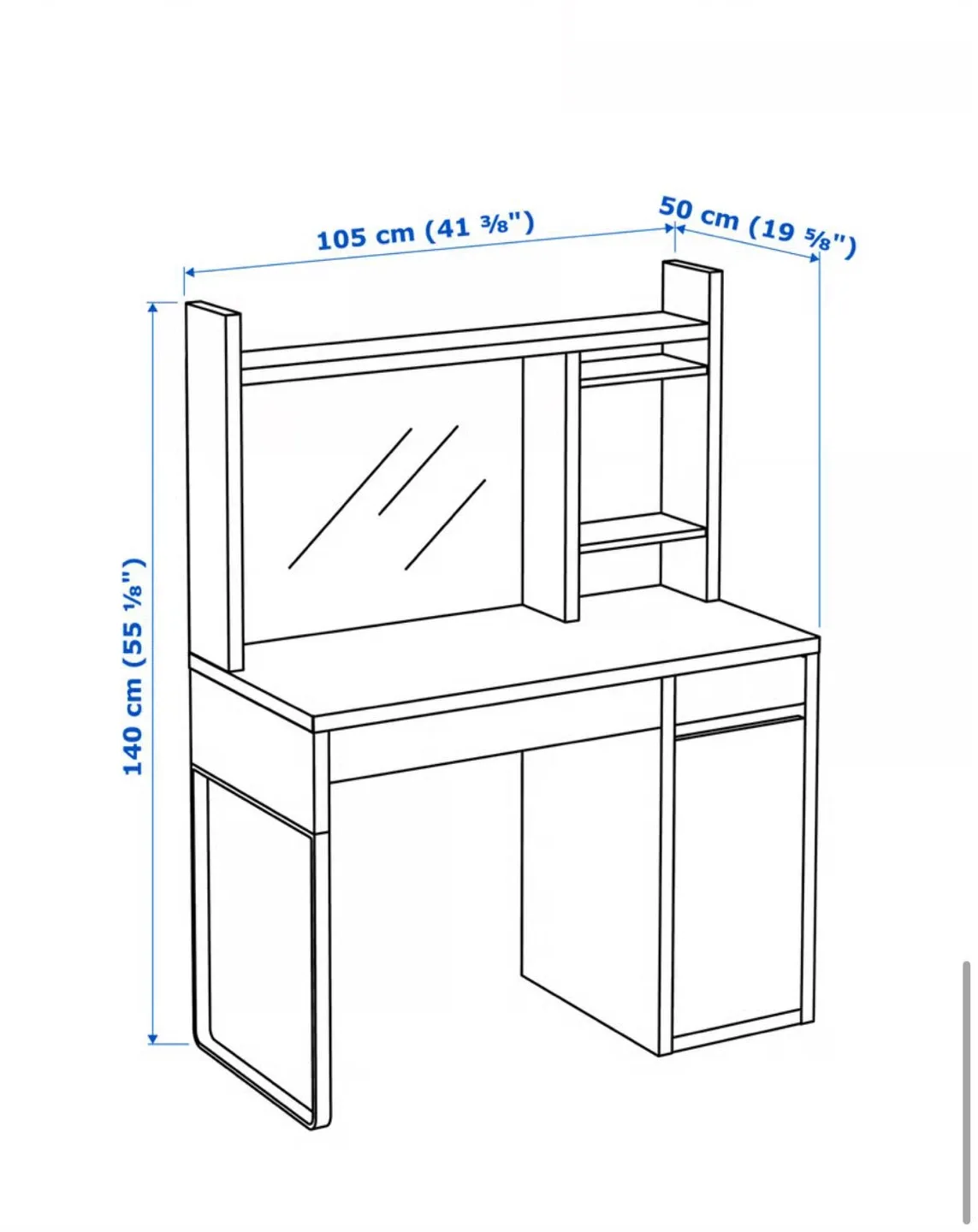 IKEA Hemnes White Desk with Hutch image indicator(3)