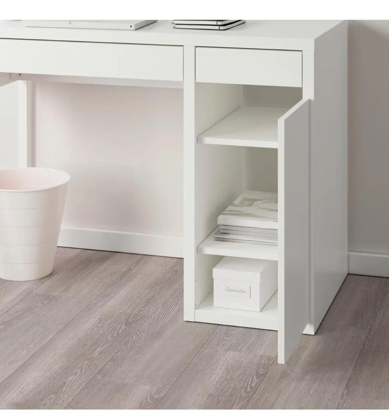 IKEA Hemnes White Desk with Hutch image indicator(2)