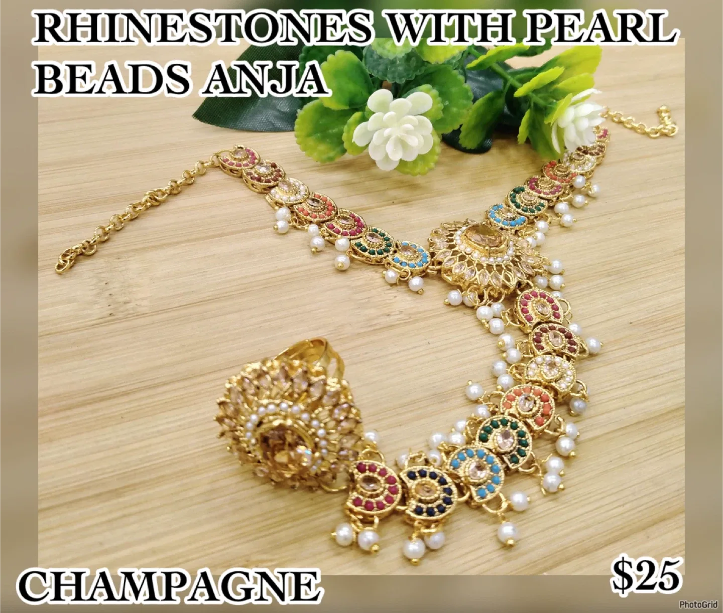 🥕Rhinestones with Pearl Beads Anja - Crystal thumbnail