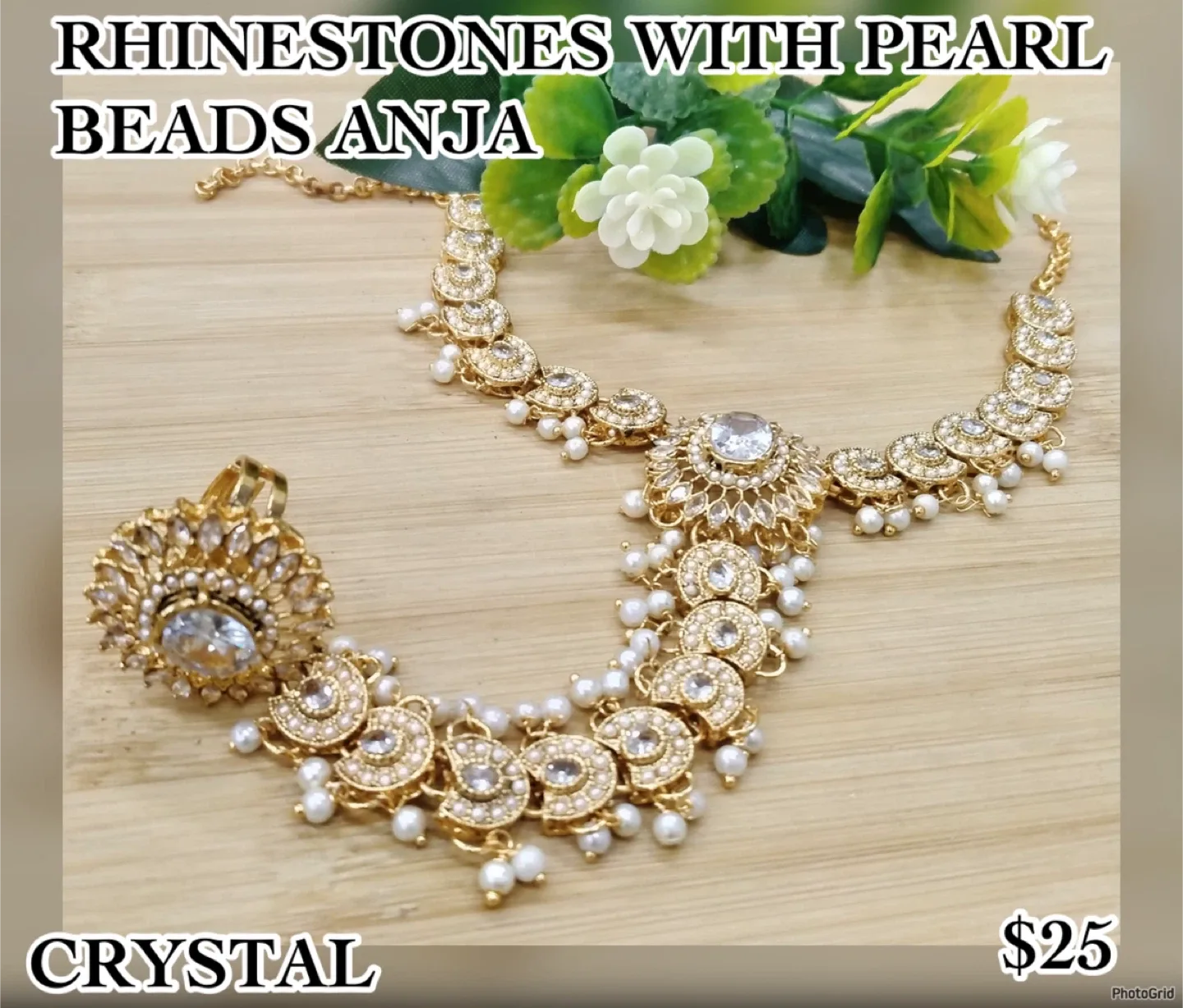 🥕Rhinestones with Pearl Beads Anja - Crystal image indicator(4)