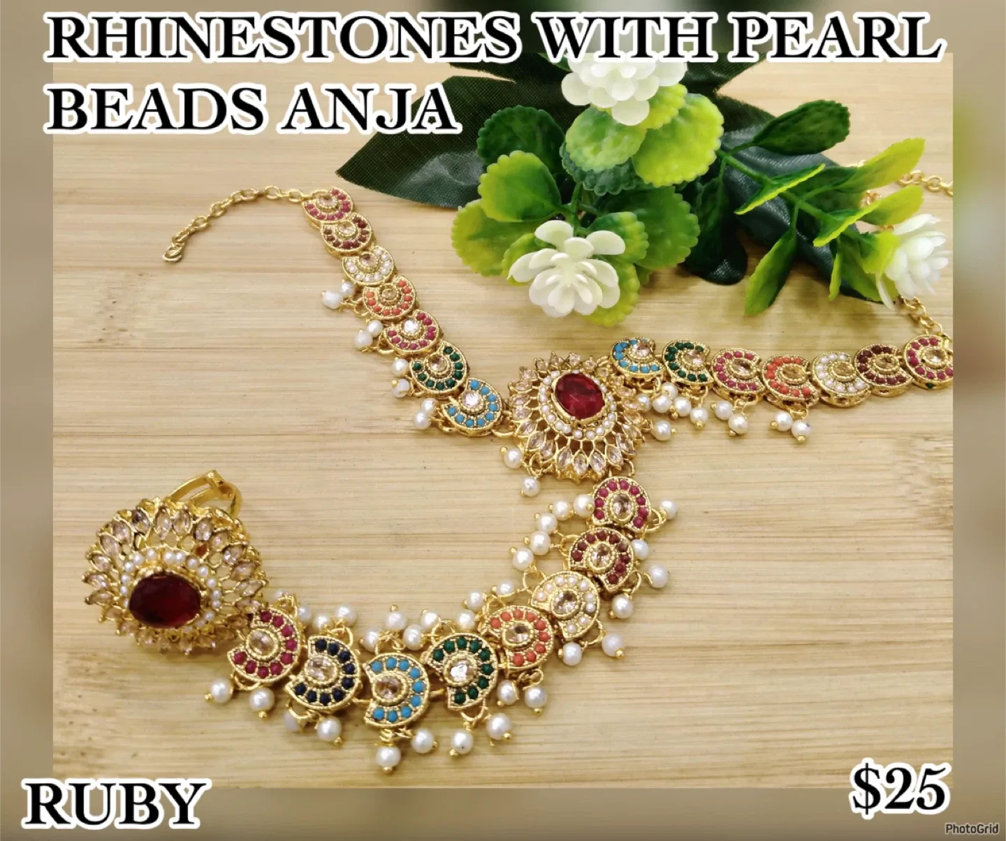 🥕Rhinestones with Pearl Beads Anja - Crystal image indicator(3)