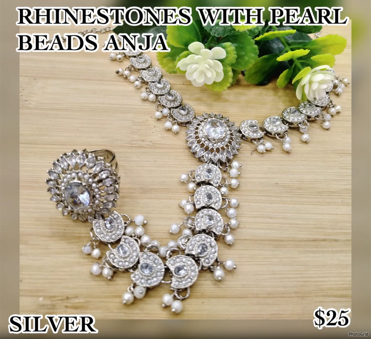 🥕Rhinestones with Pearl Beads Anja - Crystal image indicator(2)