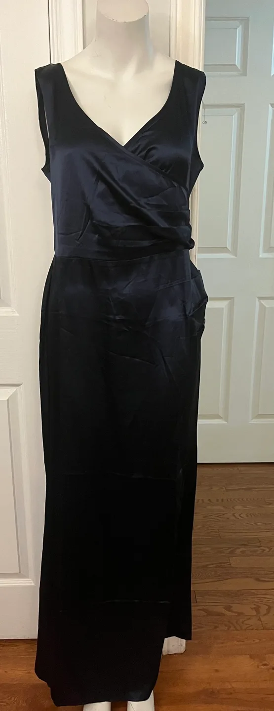 Medium Elegant Black  Satin Dress image indicator(2)