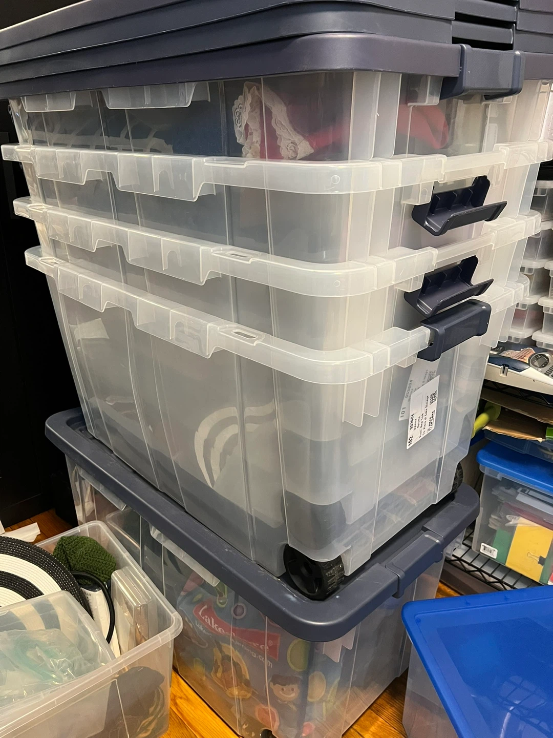 Clear Storage Bins with Lids Sterilite 140qt