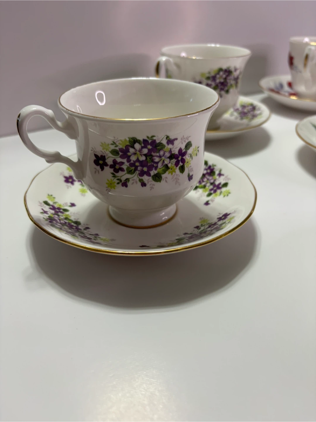 Queen Anne Vintage Floral Tea Cups and Saucers - photo 2