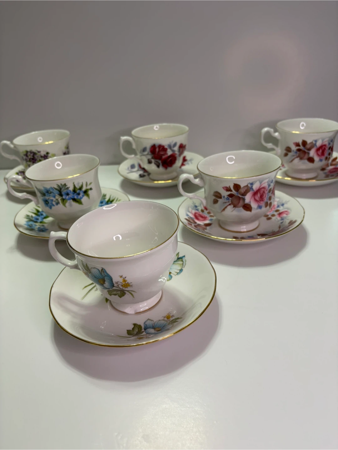 Queen Anne Vintage Floral Tea Cups and Saucers - photo 5