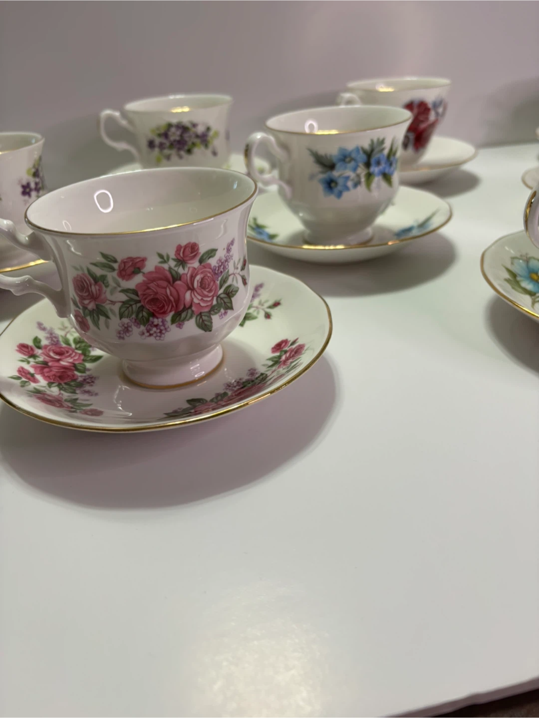 Queen Anne Vintage Floral Tea Cups and Saucers - photo 3