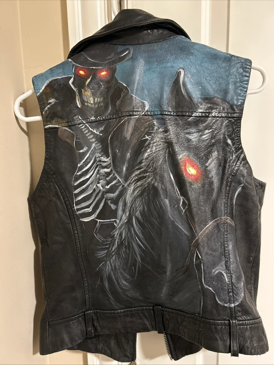 Leather Vest - Black Custom S