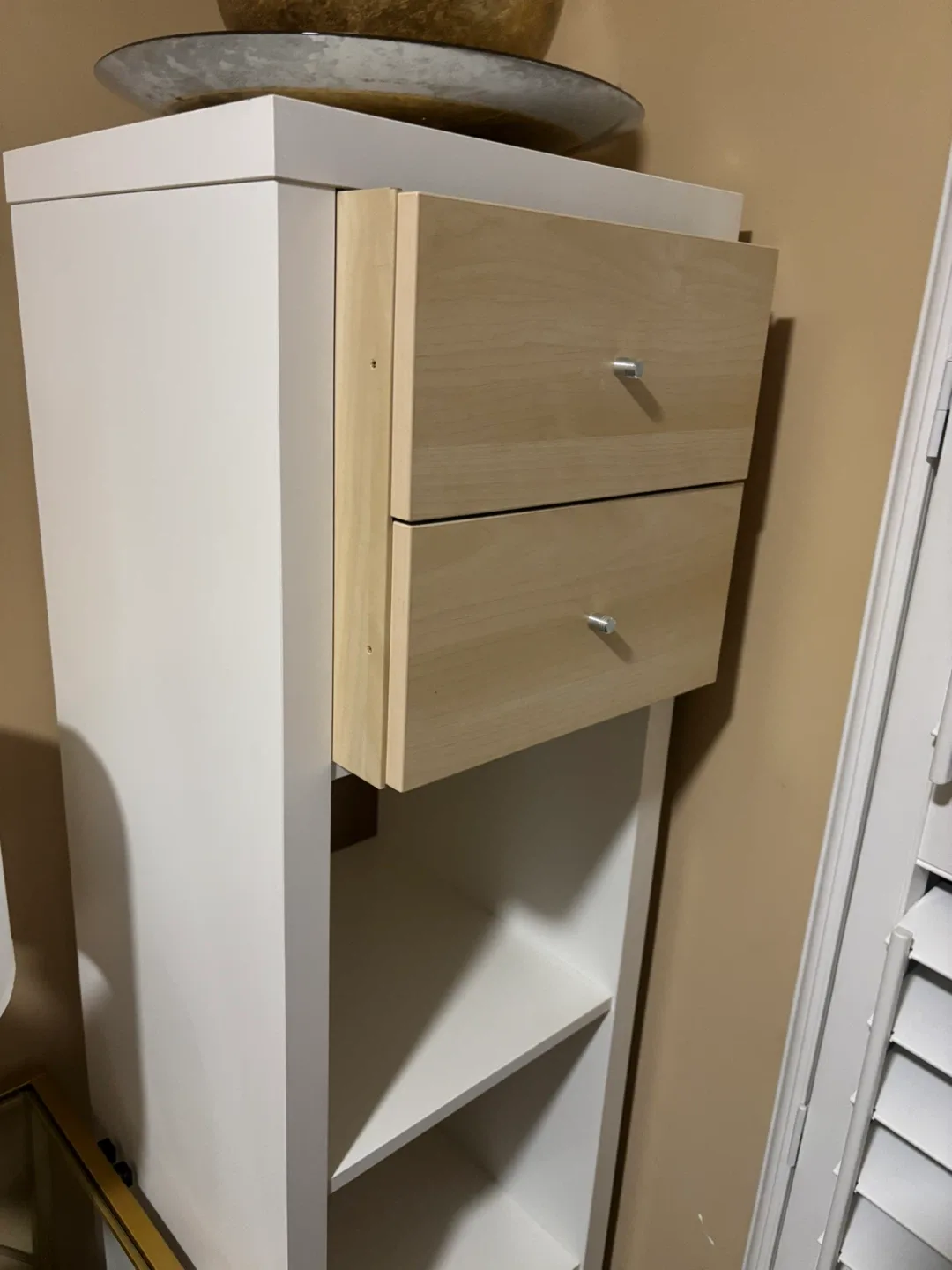IKEA Kallax Shelf Unit with Drawers - White/Wood image indicator(2)
