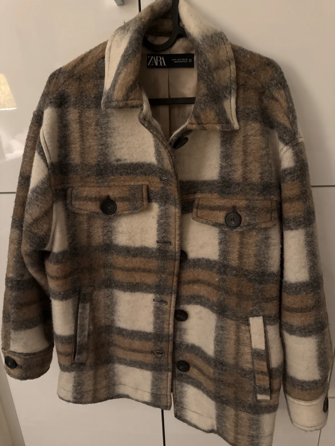 Zara Plaid Wool Blend Overshirt - Size S