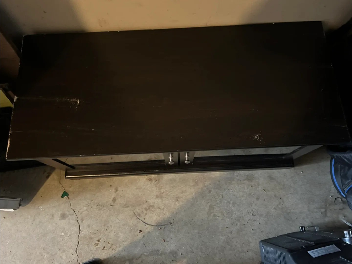 Black/Dark Brown TV Stand with Glass Doors image indicator(2)