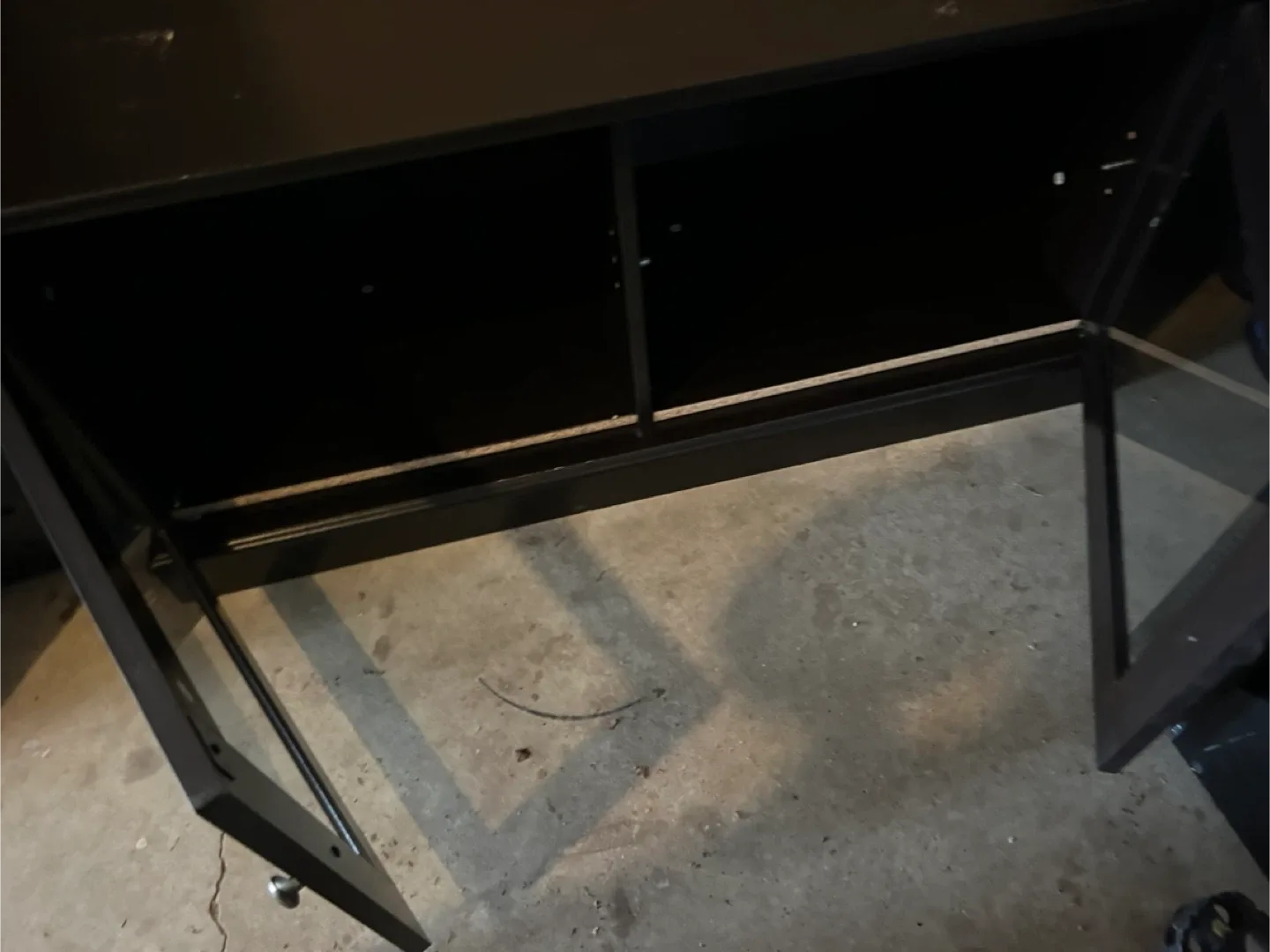 Black/Dark Brown TV Stand with Glass Doors image indicator(3)