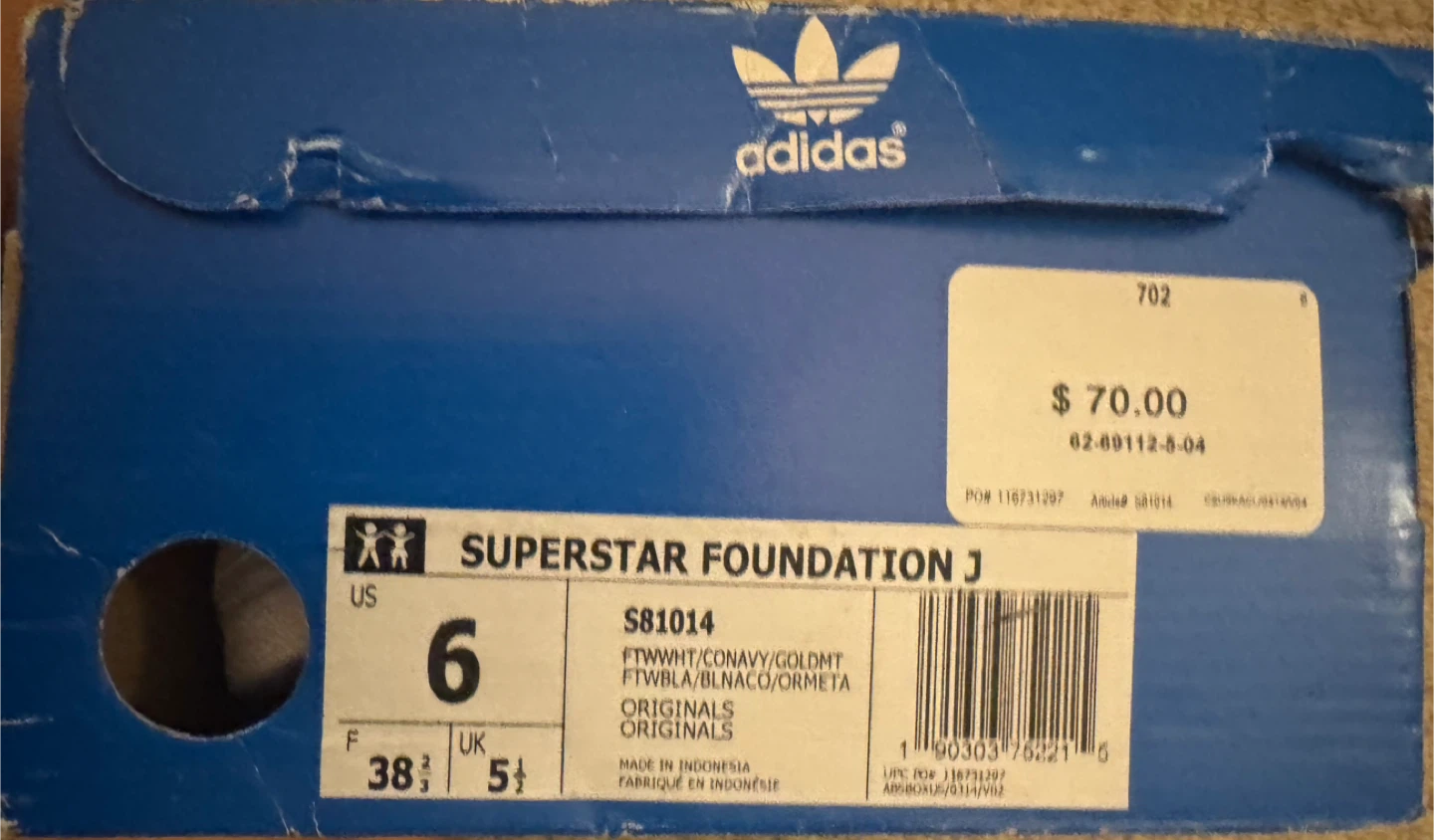 New - Adidas Superstar Foundation - US Mens 6 Women 7 1/2 6 - photo 5