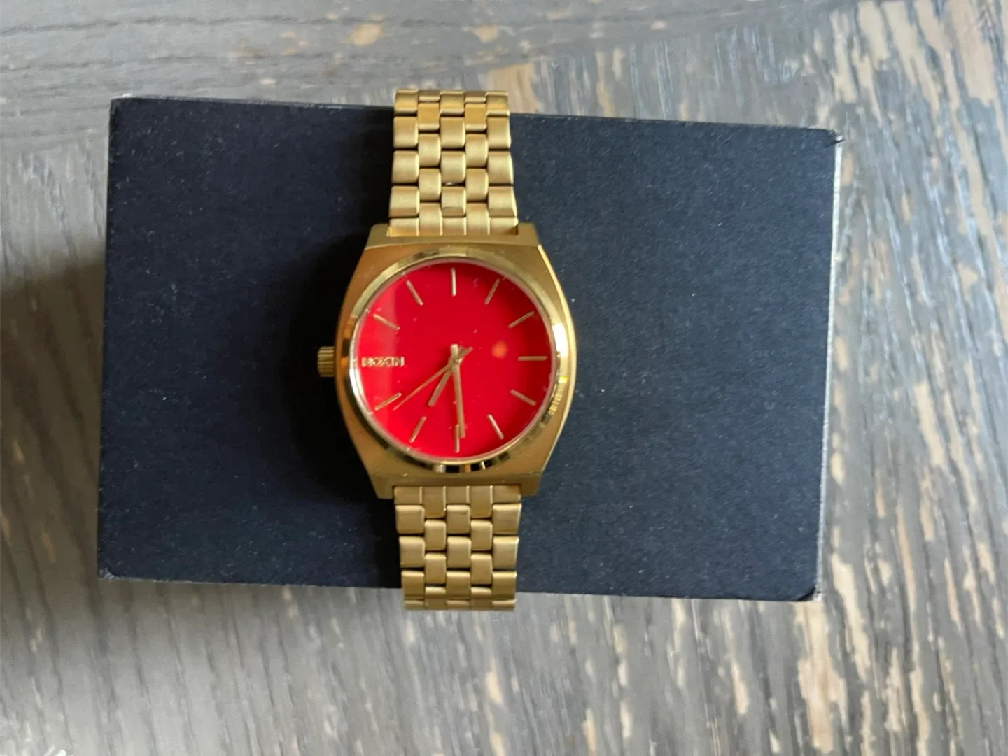 Nixon Time Teller Gold & Red Watch