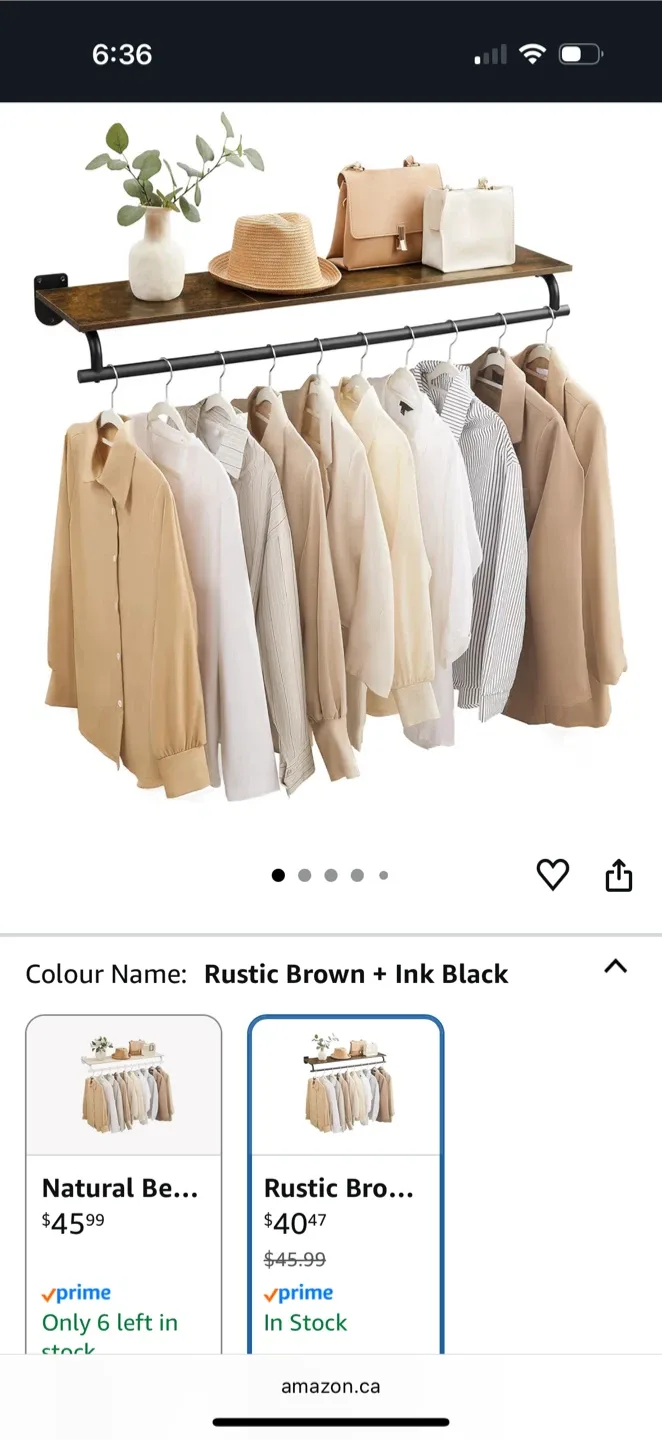Rustic Brown & Ink Black Clothes Rack thumbnail