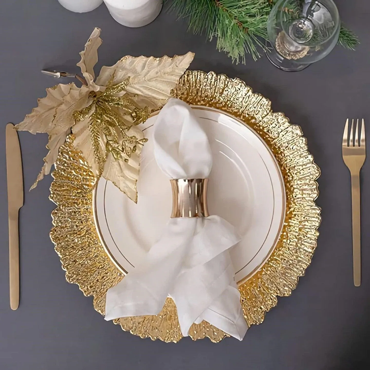 Charger Plates - Gold new 12 thumbnail