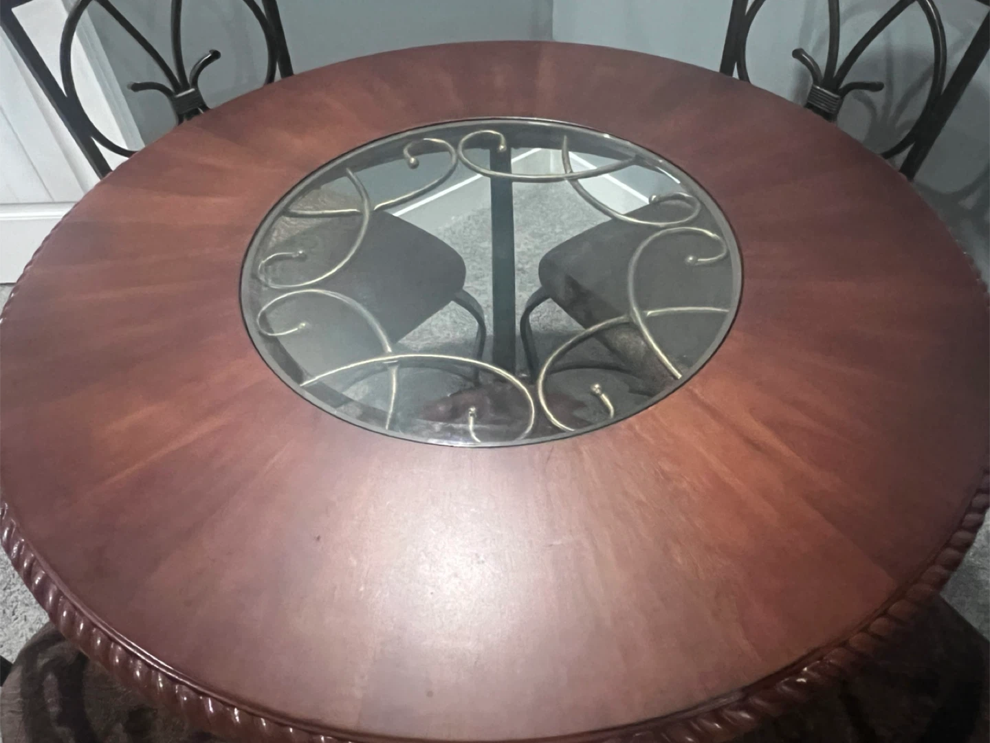 Round Wood Dining Table with 4 Chairs
