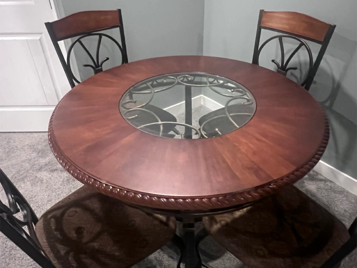 Round Wood Dining Table with 4 Chairs - photo 3
