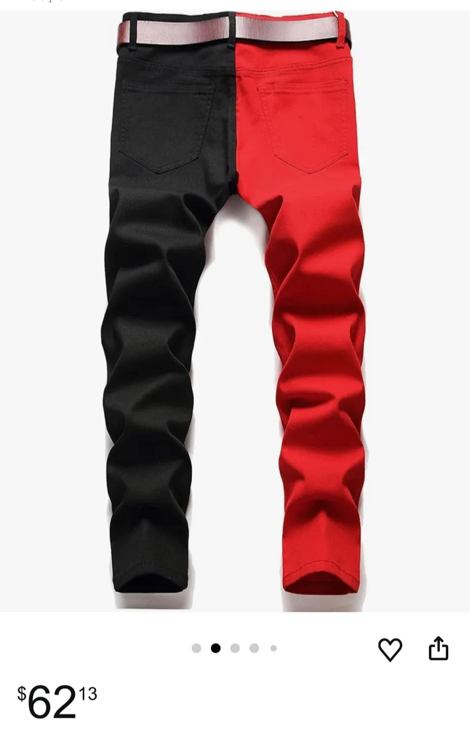 Men’s’ Red & Black Split Jeans image indicator(3)