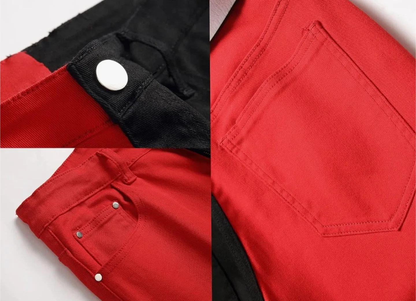 Men’s’ Red & Black Split Jeans image indicator(5)