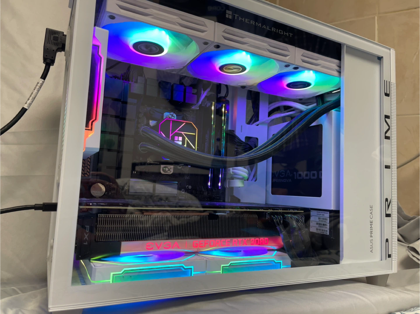 MicroATX White Gaming PC 9600X, 3080, 1TB, DDR5 - photo 4