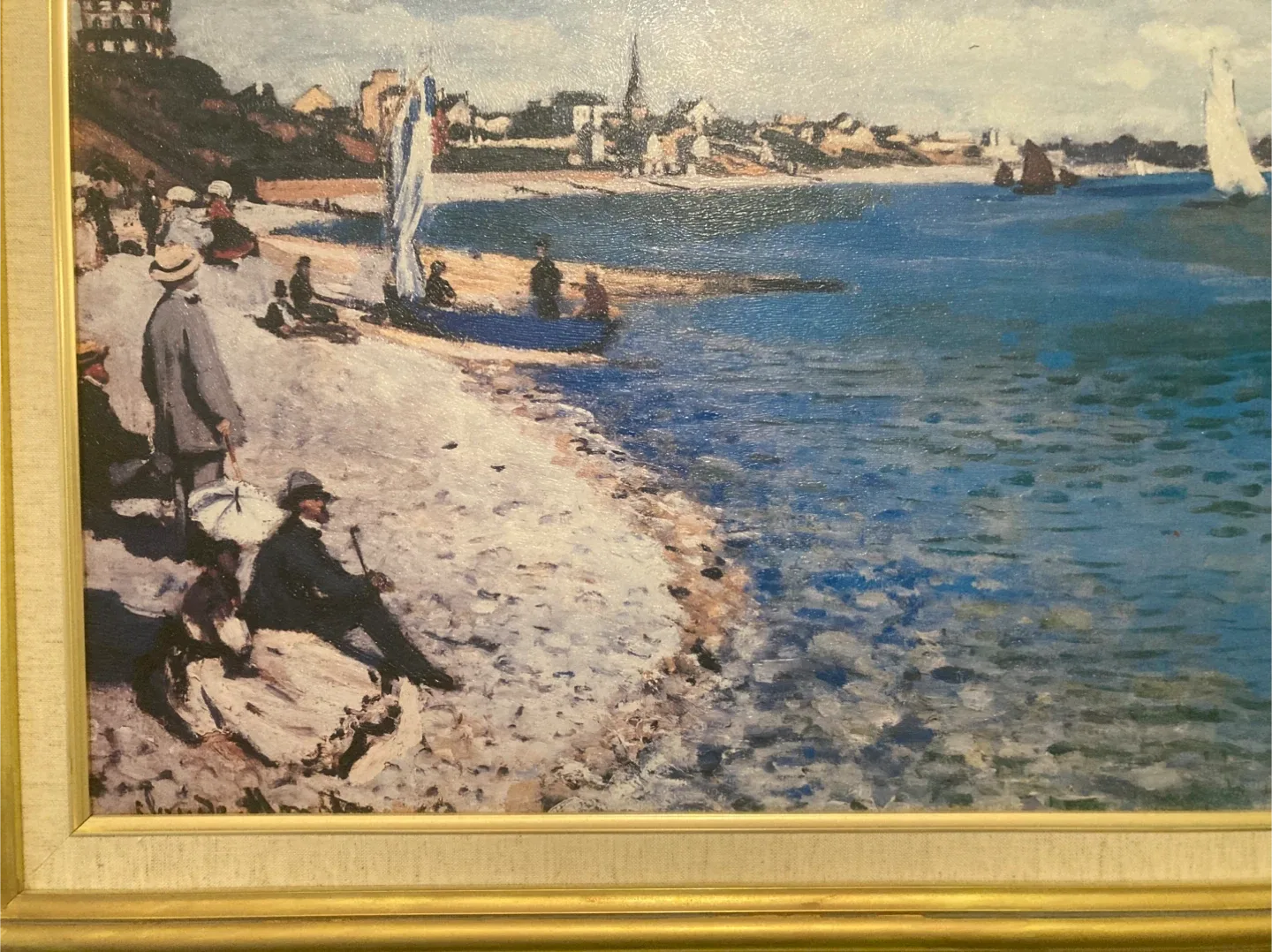Large framed print of Claude Monet’s “Regatta at Saint-Adresse”. image indicator(3)