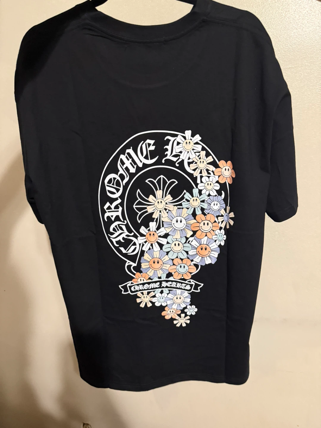 Chrome Hearts Black Flower T-Shirt