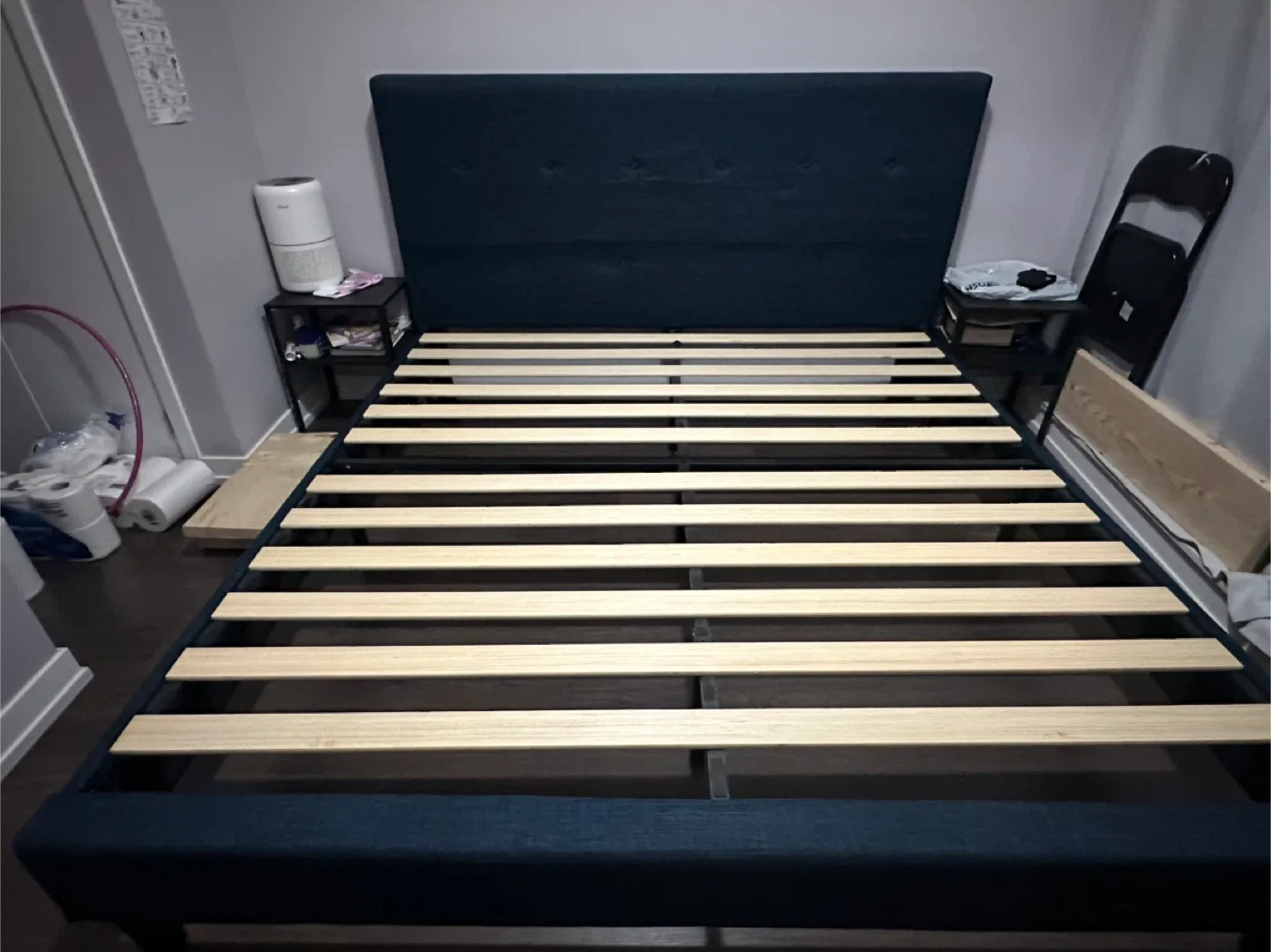 Upholstered Platform Bed Frame - Blue, Full Size image indicator(4)