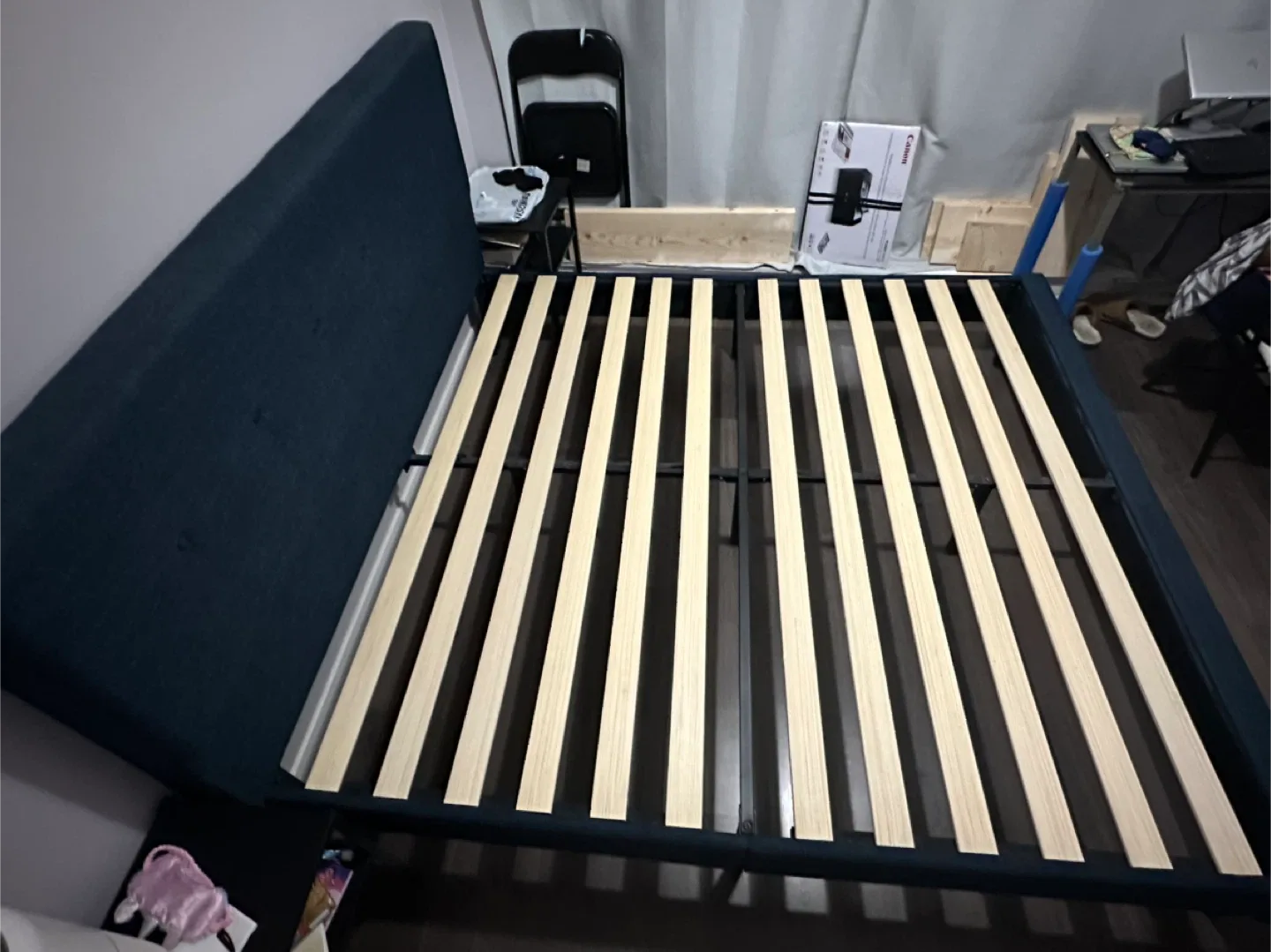 Upholstered Platform Bed Frame - Blue, Full Size image indicator(5)