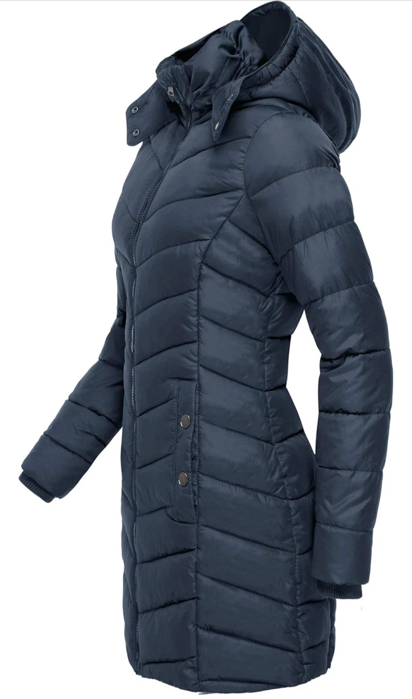 NEW! NUTEXROL XL Navy Blue Puffer Jacket Parka with Hood