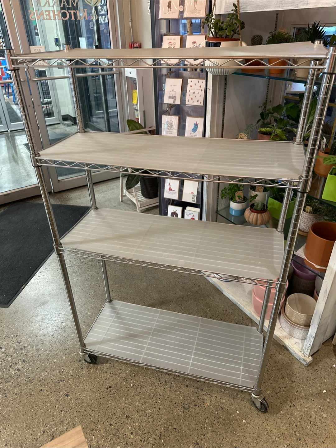 Metal Shelving Unit on Wheels