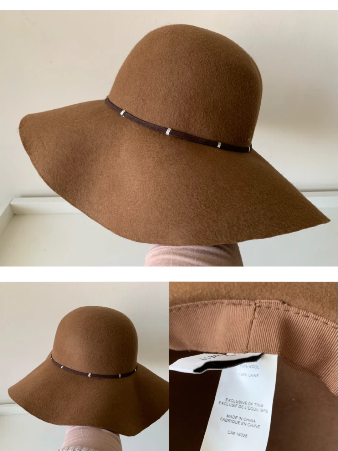 NEW Brown 100% Wool Hat