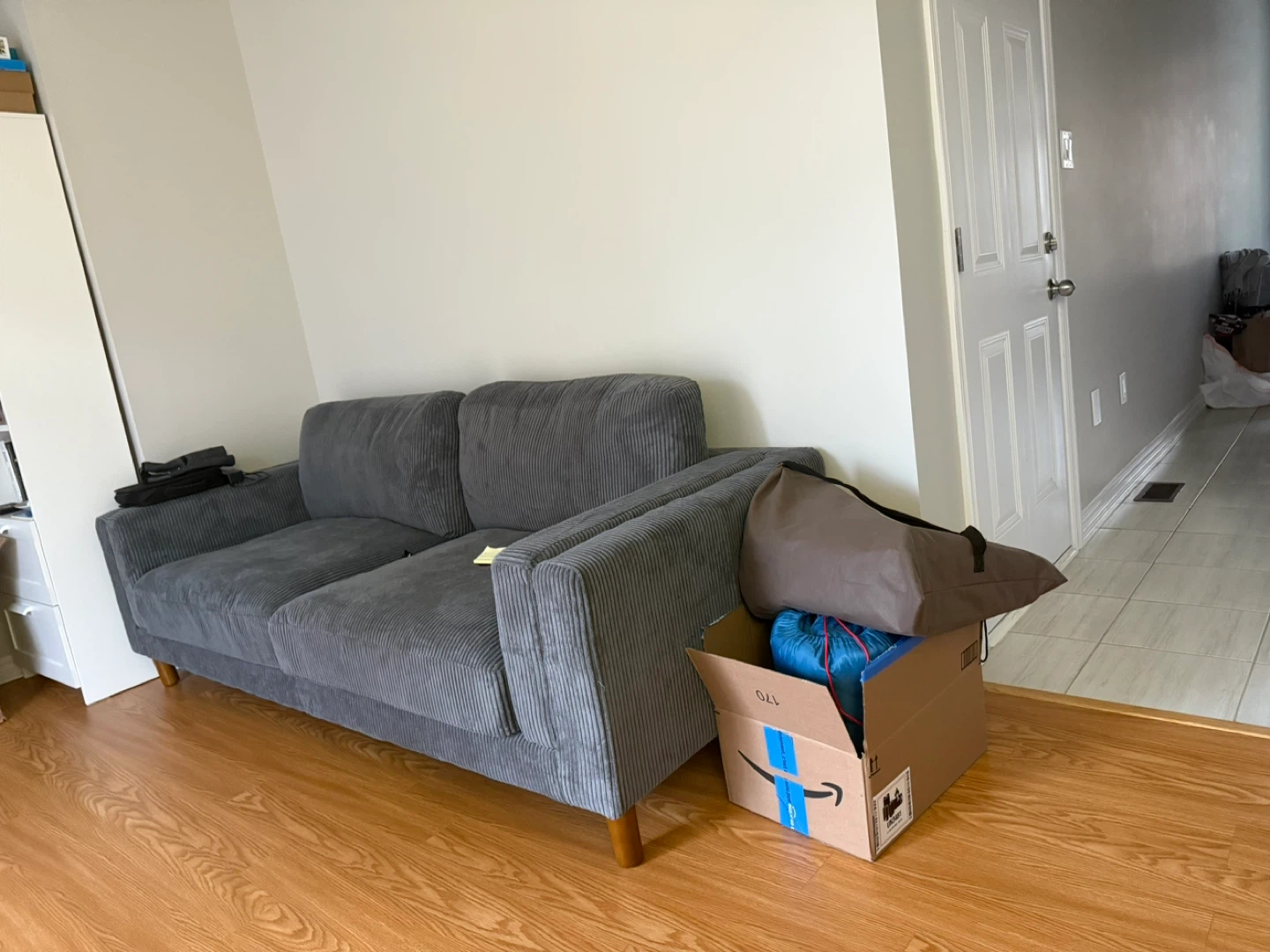 Grey Corduroy Sofa