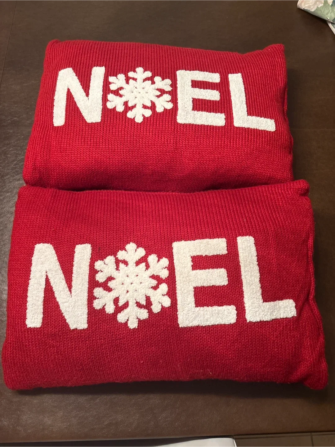 Red 'Noel' Christmas Pillows - Set of 2 thumbnail