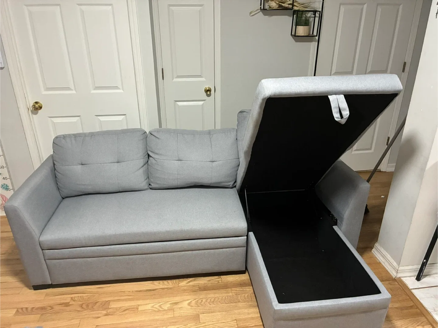 Gray Sleeper Sofa with Storage image indicator(2)