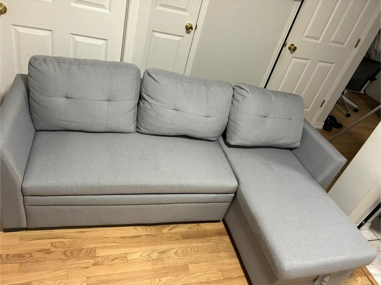 Gray Sleeper Sofa with Storage image indicator(3)