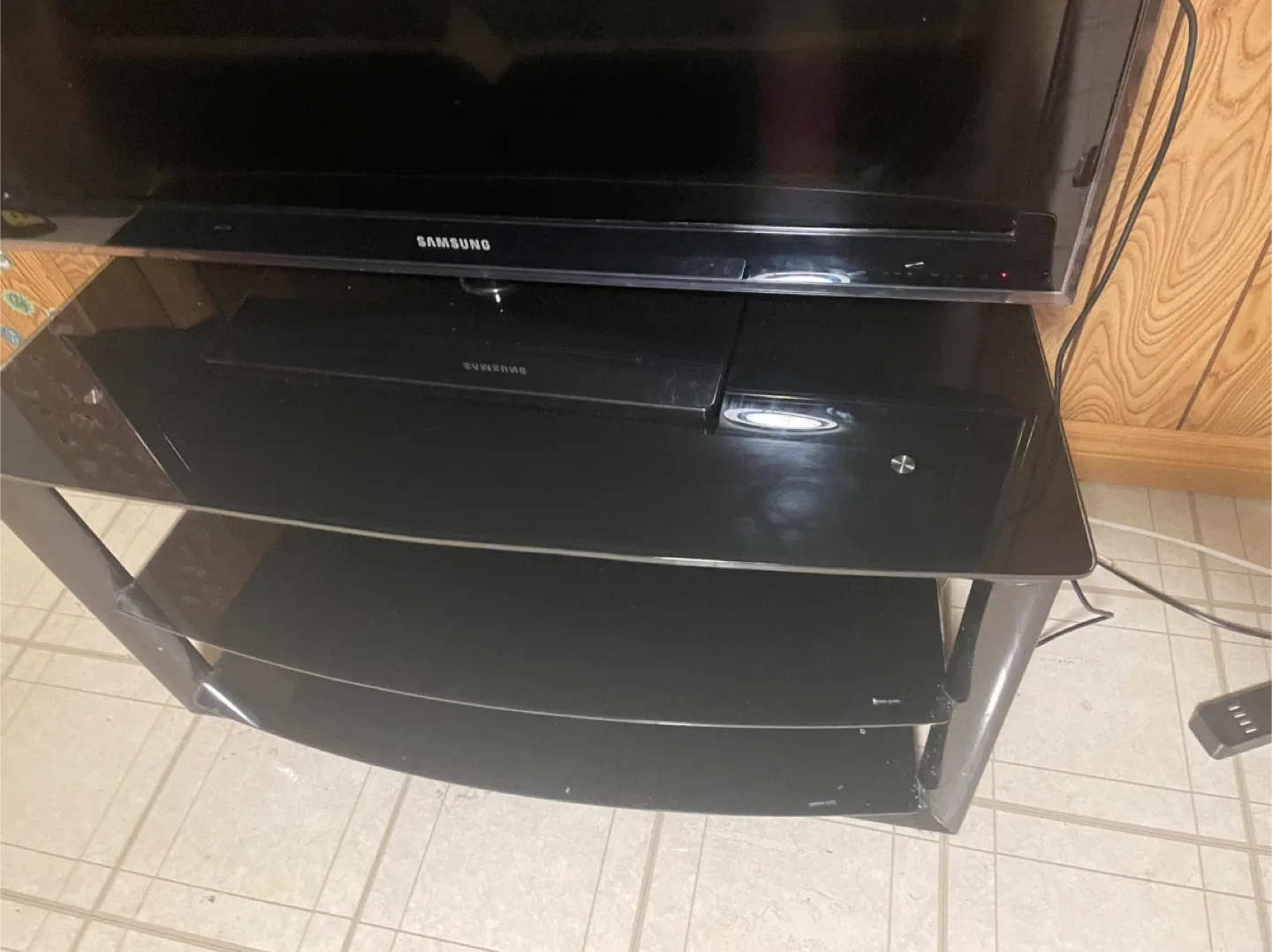 TV Stand - Black Glass