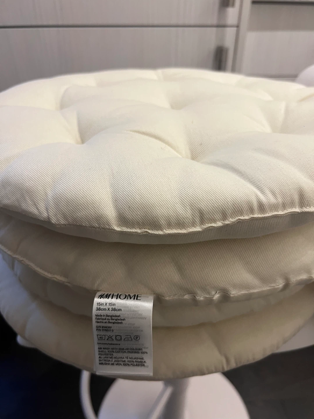 H&M Home Round Seat Cushion - Natural White - photo 2