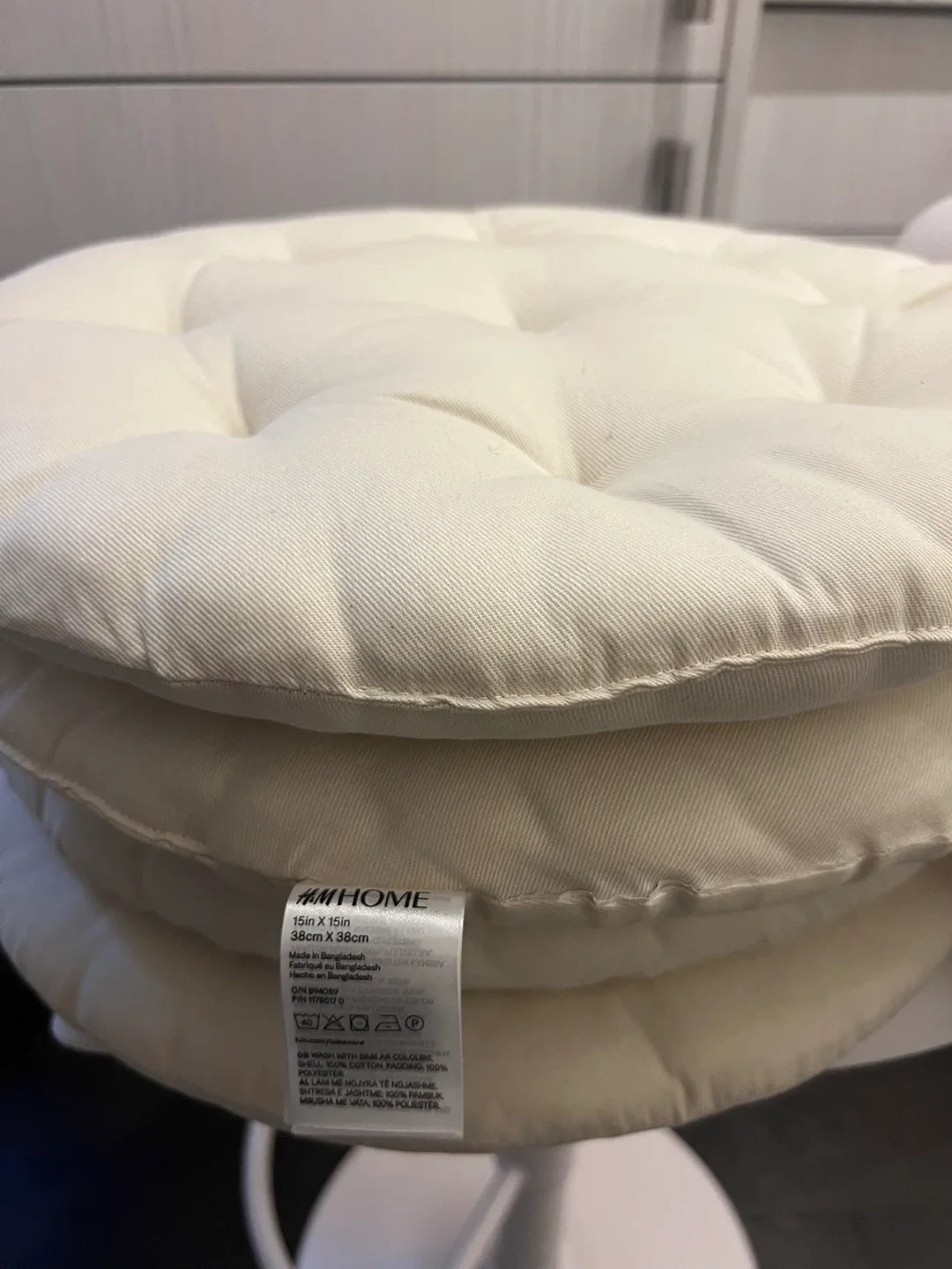 H&M Home Round Seat Cushion - Natural White image indicator(2)