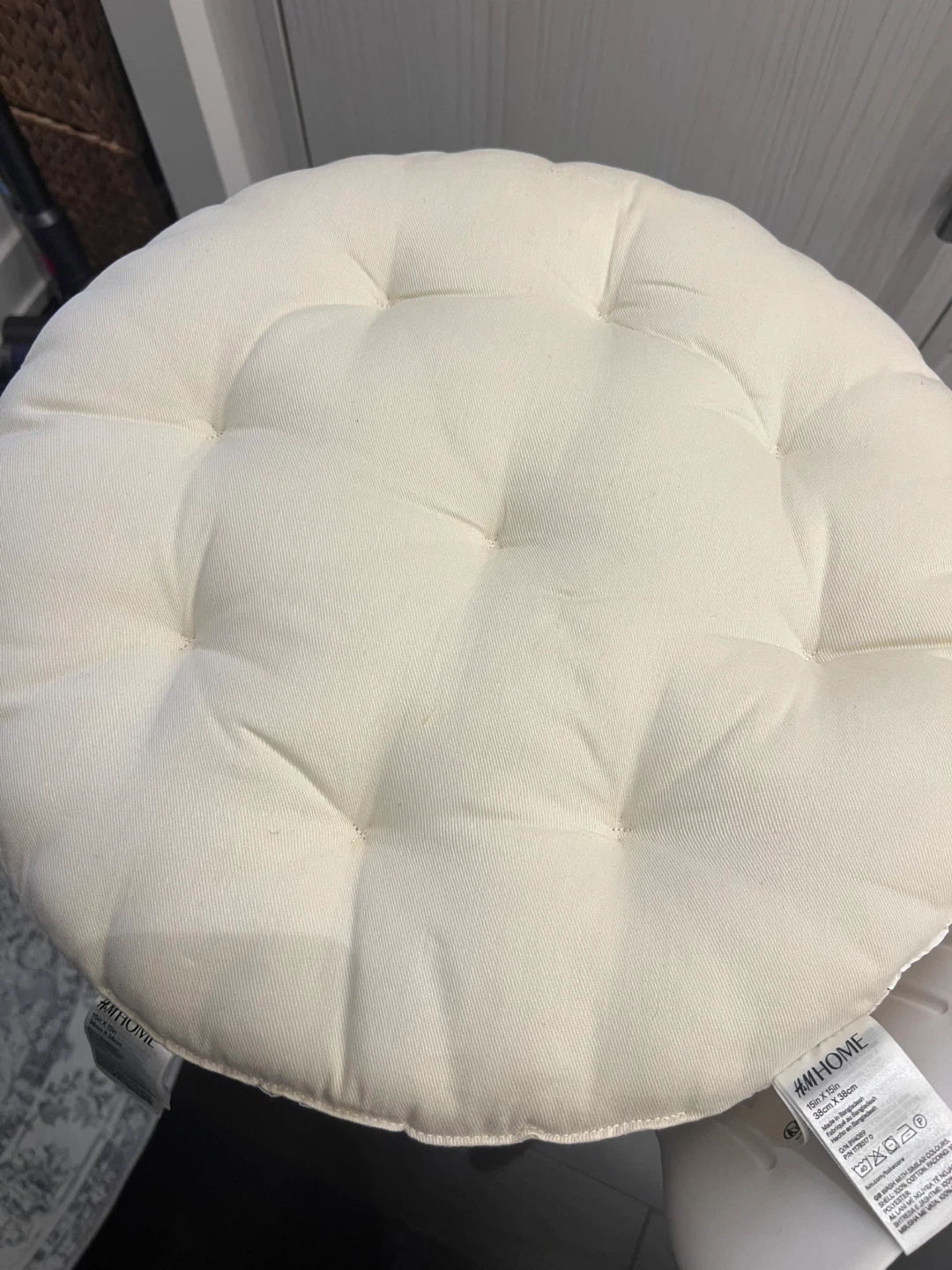 H&M Home Round Seat Cushion - Natural White