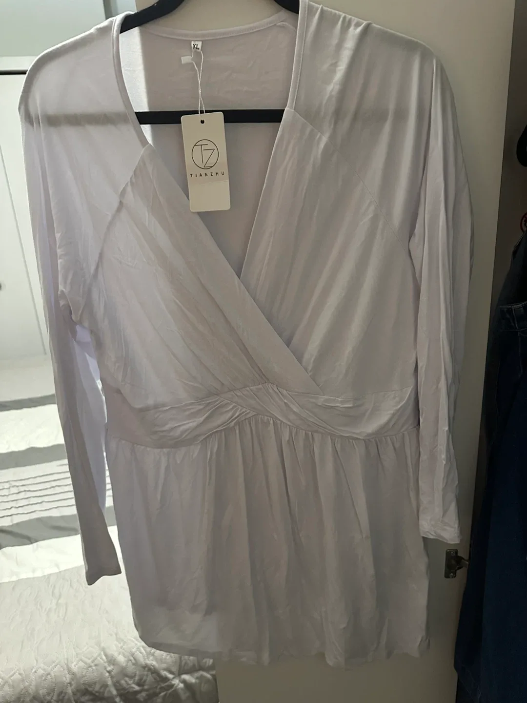 Tianzhu White Long Sleeve Top - Size L🥕 thumbnail