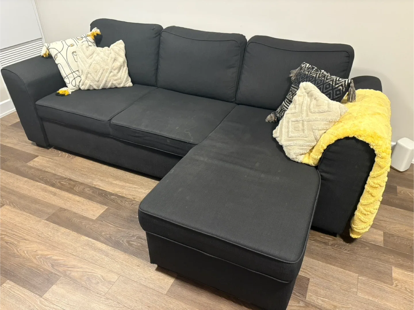 Black Sectional Sofa with Storage image indicator(2)