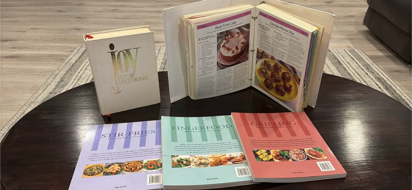 Lot of 5 Cookbooks: Home Baking, Grilling, Stir-Fries, etc. image indicator(3)