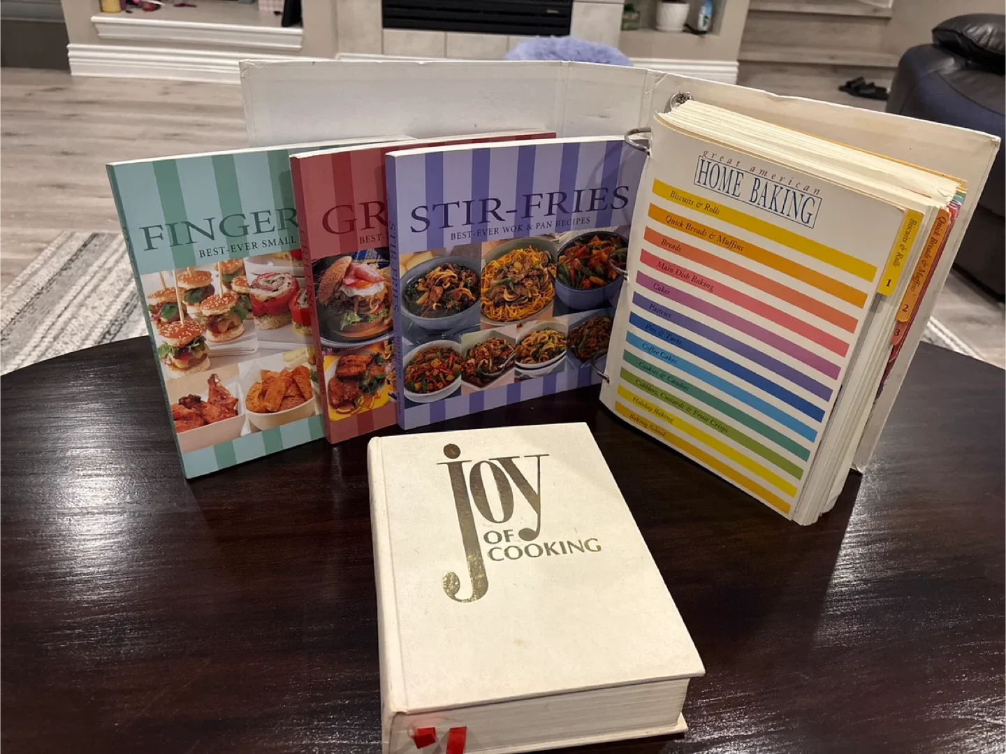 Lot of 5 Cookbooks: Home Baking, Grilling, Stir-Fries, etc. image indicator(2)