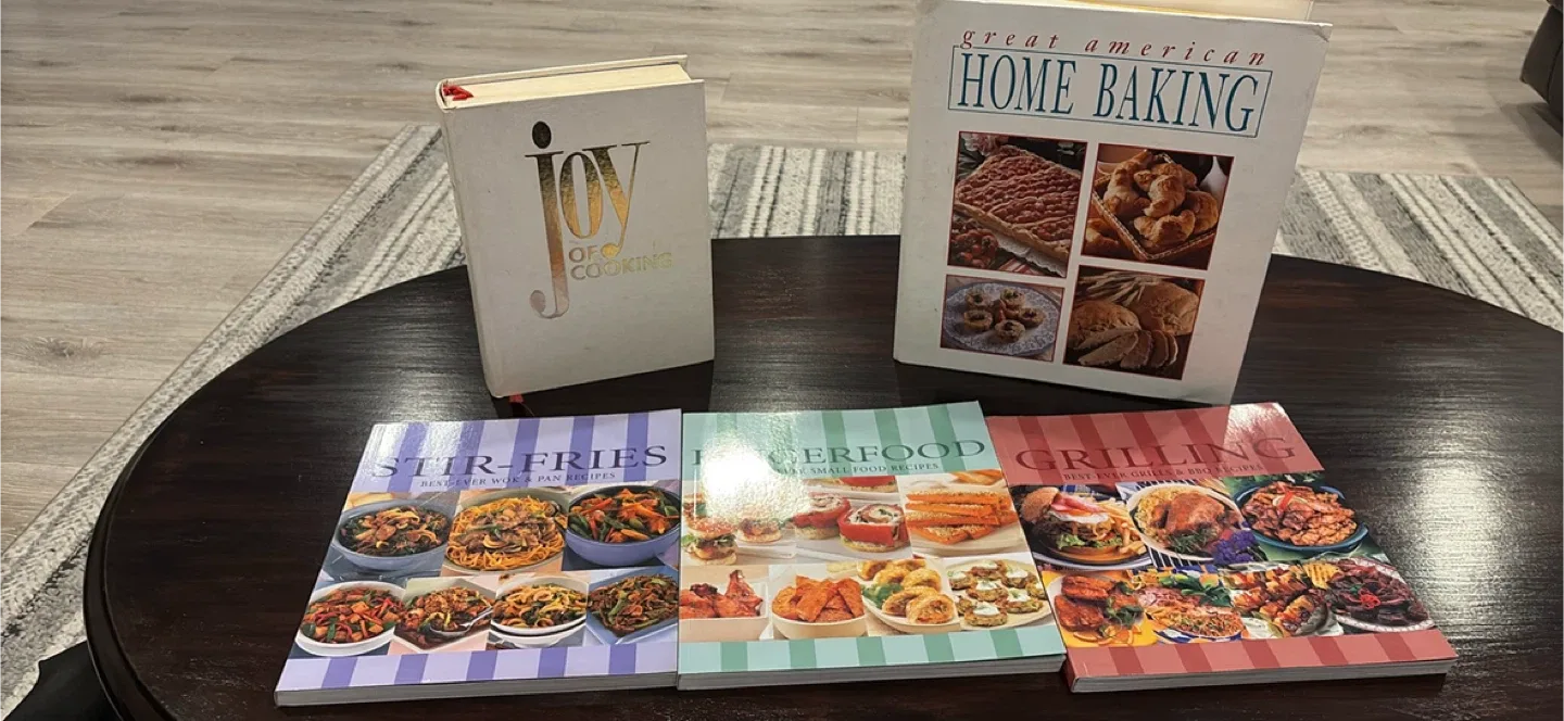 Lot of 5 Cookbooks: Home Baking, Grilling, Stir-Fries, etc. image indicator(8)