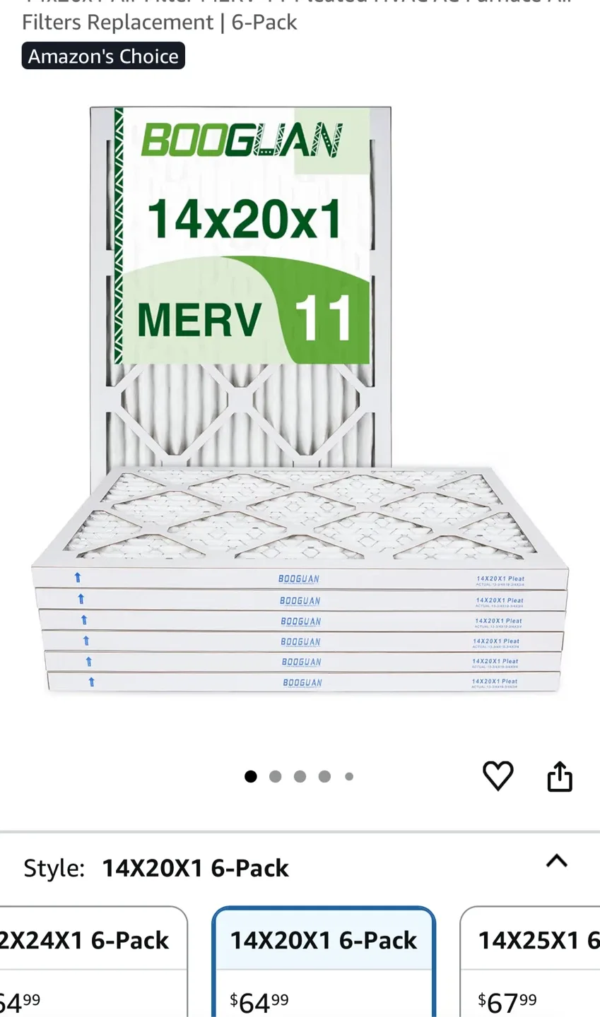 New BOOGLAN 14x20x1 MERV 11 Furnace Filters 6-Pack image indicator(3)